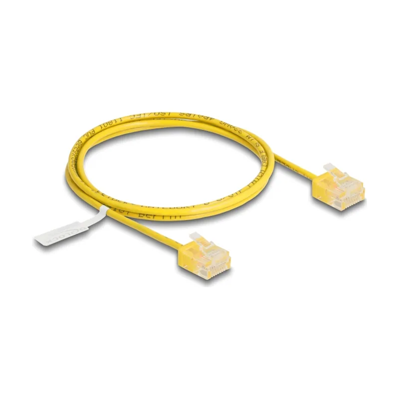 Delock Cable de red RJ45 Cat.6 UTP Ultra Slim 1 m amarillo con enchufes cortos