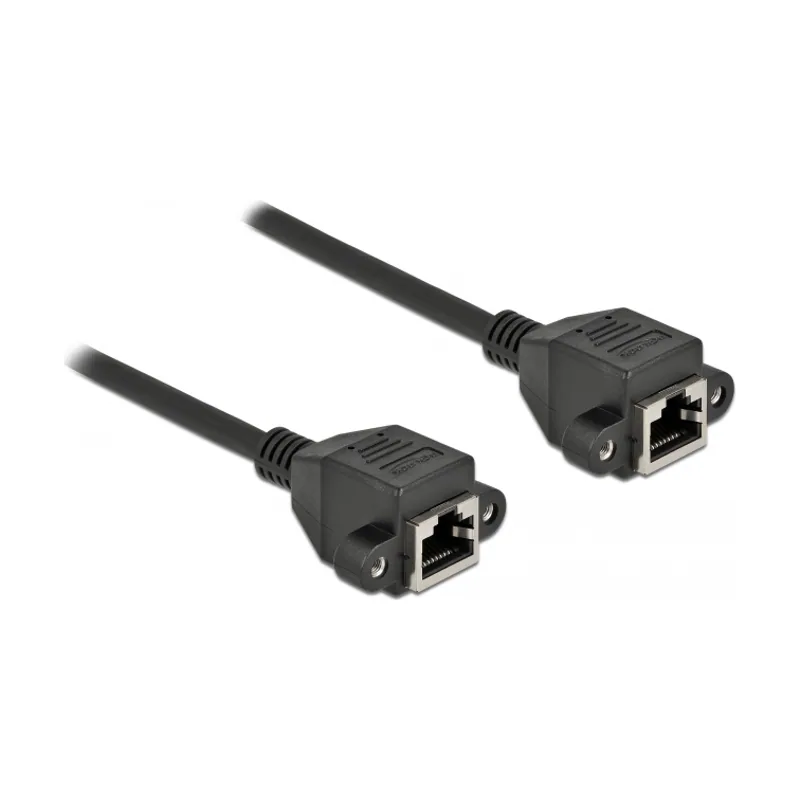 Delock Cable de extensión de red S/FTP RJ45 hembra a RJ45 hembra Cat.6A 5 m