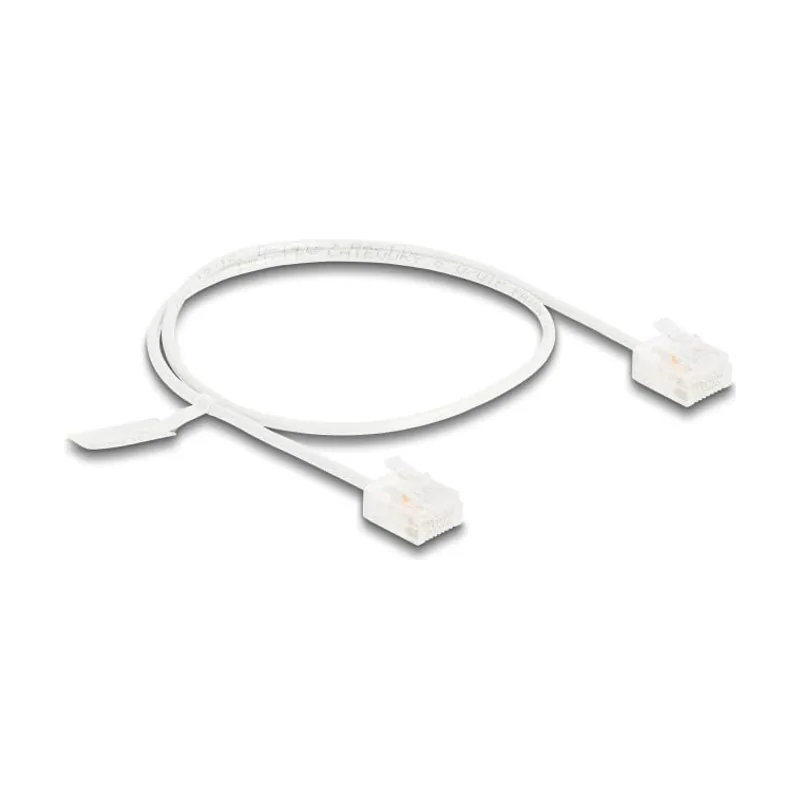 Delock Cable de red RJ45 Cat.6 UTP Ultra Slim 0,5 m blanco con enchufes cortos