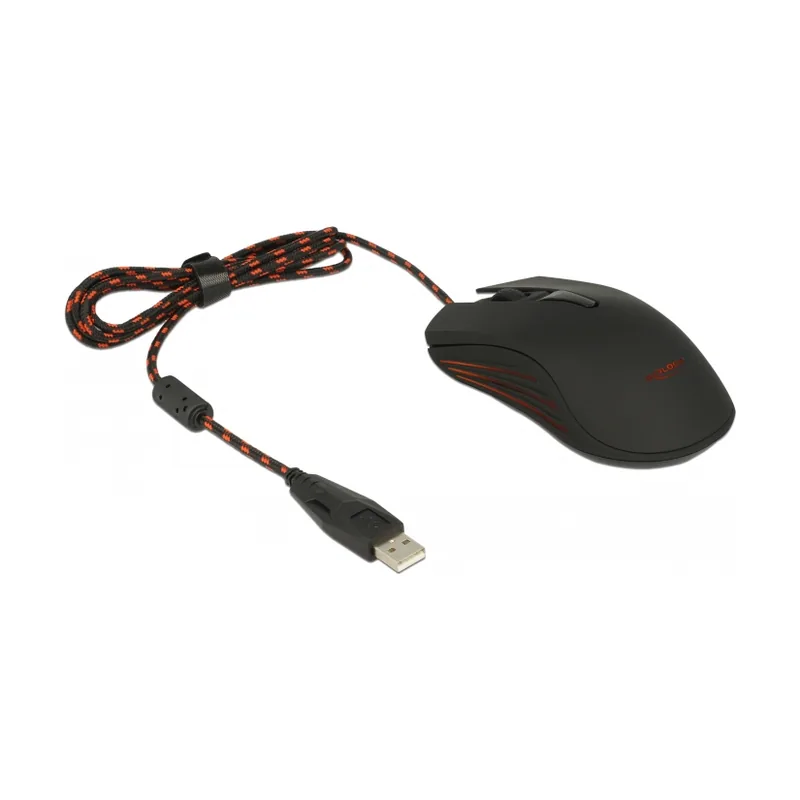 Delock 12531 ratón Juego Ambidextro USB tipo A Óptico 4800 DPI