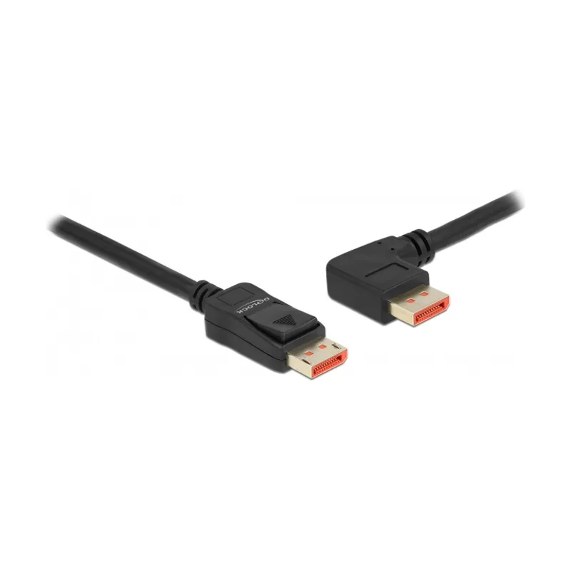Delock Cable DisplayPort macho recto a macho 90° izquierda angular 8K 60 Hz 5 m