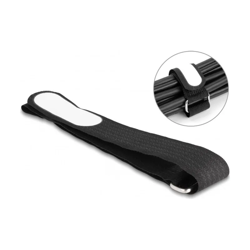 Delock Brida autoadherente con lazo y grifo de etiqueta LA 457 x AN 25 mm negro 5 piezas