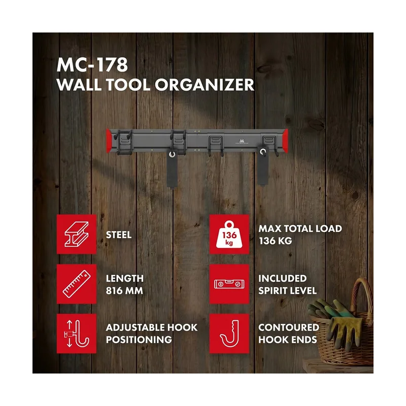 Maclean MC-178 Estantería de pared para herramientas 81,6 cm