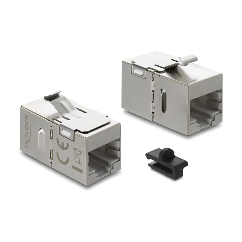 Delock Keystone modul kupplung rj45 buchse zu rj45 buchse cat.6a mit metall latch und clip