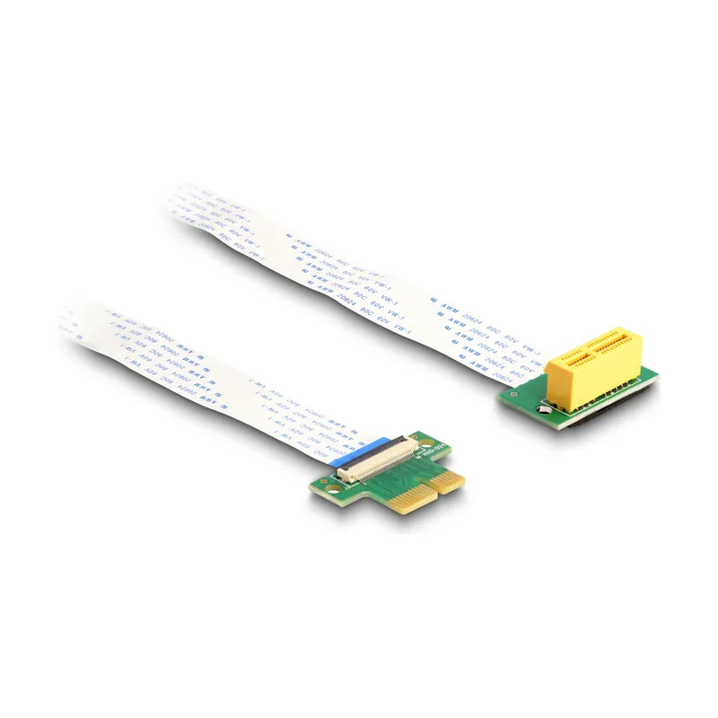 Tarjeta elevadora PCI Express x1 macho a ranura x1 con ángulo de 90° con cable FPC 30 cm