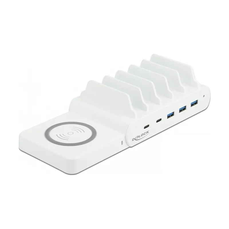 Delock Cargador USB inalámbrico 2 x USB Type-C PD + 3 x USB Tipo-A con 110 W