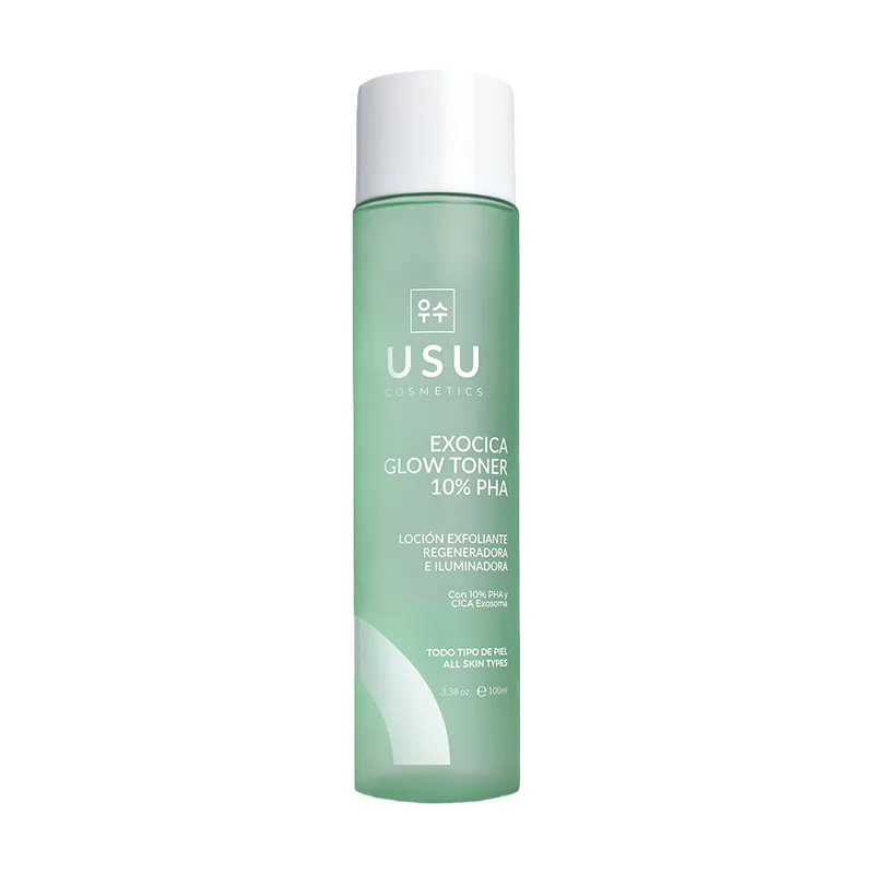 Usu Cosmetics EXOCICA GLOW TONER 10% PHA loción exfoliante