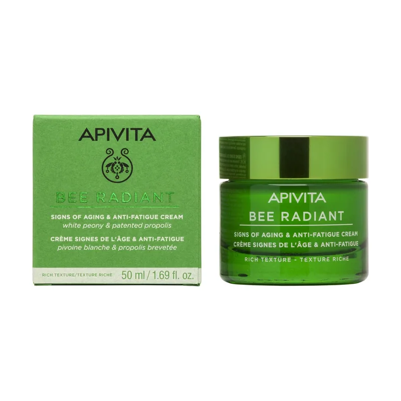 Apivita BEE RADIANT GEL-CREMA SIGNOS DE LA EDAD & ANTIFATIGA para pieles secas 50 ml