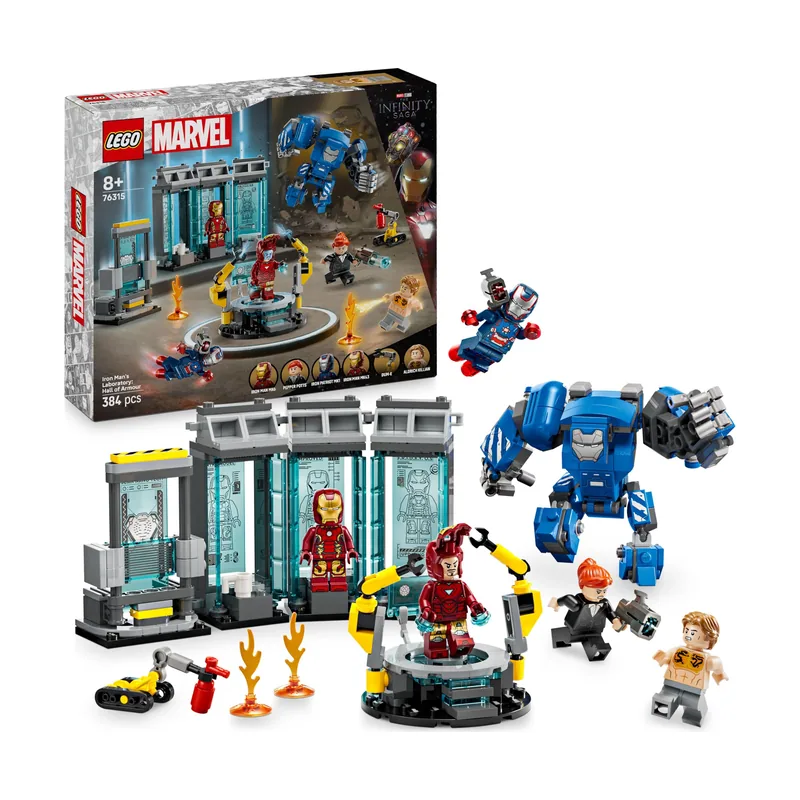 Lego Marvel Laboratorio de Iron Man Sala de Armaduras