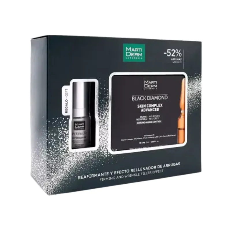 Cofre Black Diamond Skin Complex Advanced 30 Ampollas + Contorno De Ojos Platinum Expression Gel