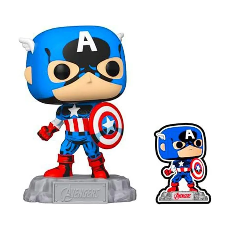 Pop Marvel A60-Comic Capitan America Con Pin