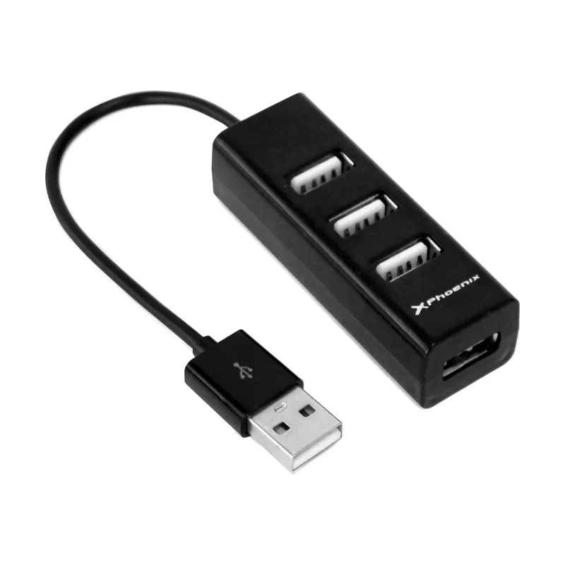 Phoenix Technologies Hub Usb Portatil Phoenix 4 Puertos Usb 2.0 Cable Conector Usb Flexible Diseño Compacto