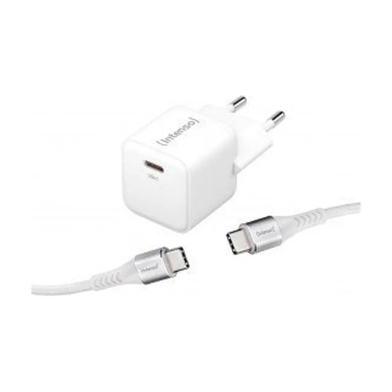 Intenso Cargador Pared Gan W30C Usb Tipo C Blanco + Cable Usb Tipo C