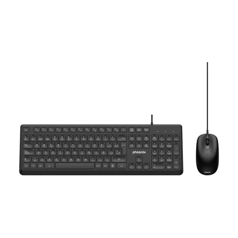Phoenix Combo Teclado Multimedia + Raton Con Cable Usb 1200Dpi