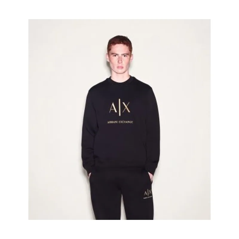 A|X Armani Exchange Sudadera de cuello redondo con logotipo XM003551AF20150UC001