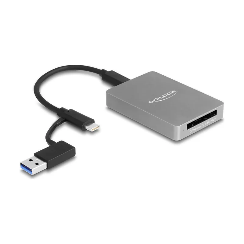 Lector de tarjetas USB Type-C en carcasa de aluminio para tarjetas de memoria CFexpress o XQD