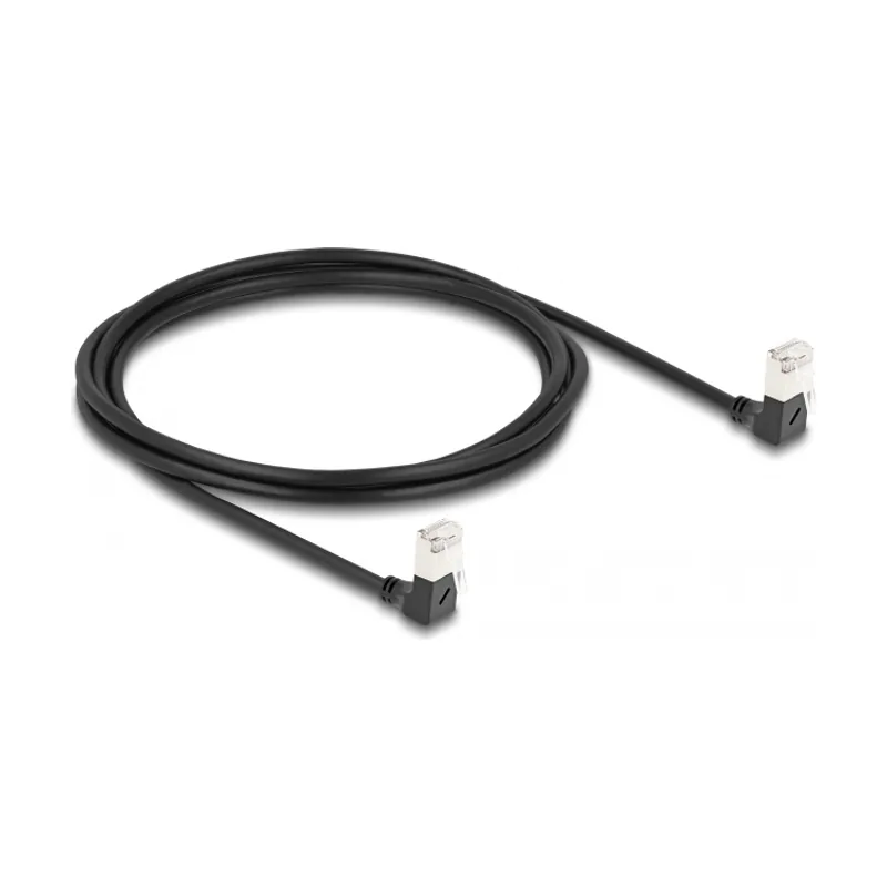 Cable de red RJ45 Cat.6A S/FTP Slim 90° hacia abajo/acodado hacia abajo 2 m