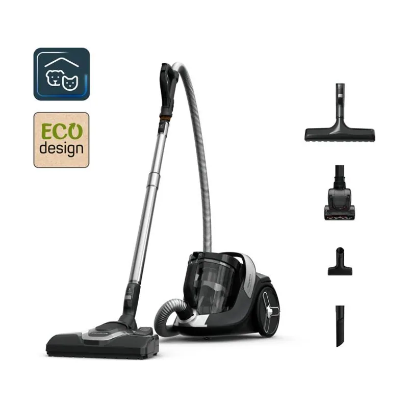 Rowenta Pack Aspiradora sin bolsa Green Force Cyclonic Effitech® + Turbocepillo