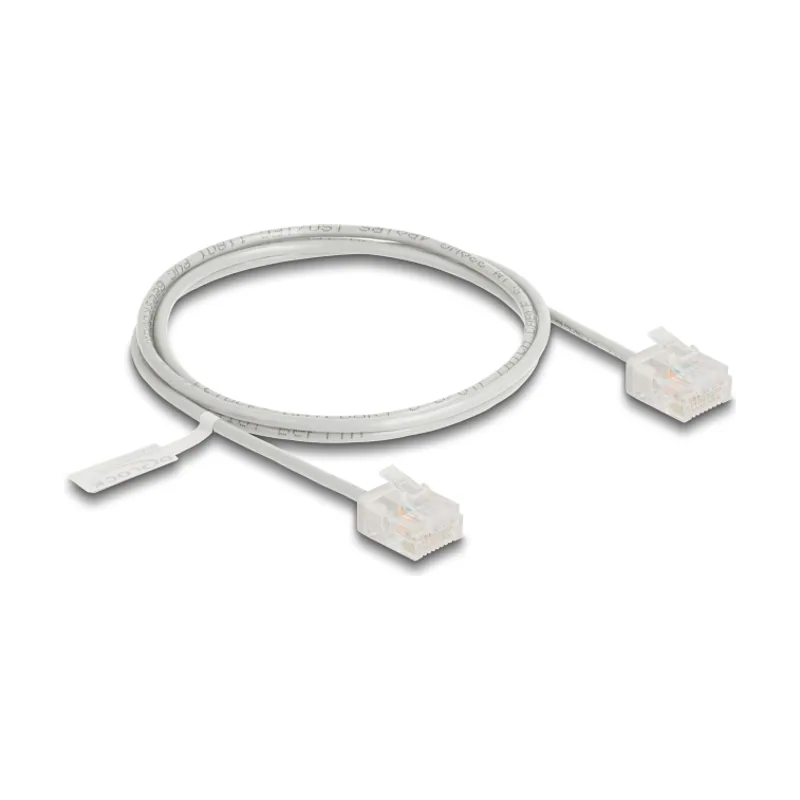 Cable de red RJ45 Cat.6 UTP Ultra Slim 1 m gris con enchufes cortos