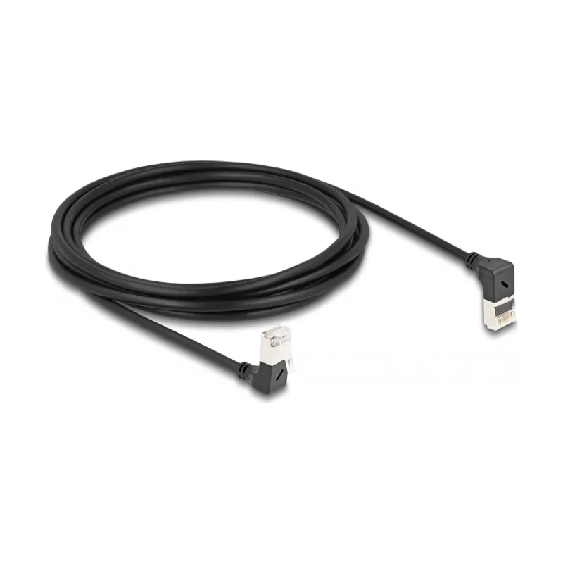 Cable de red RJ45 Cat.6A S/FTP Slim 90° acodado hacia arriba/hacia abajo 3 m