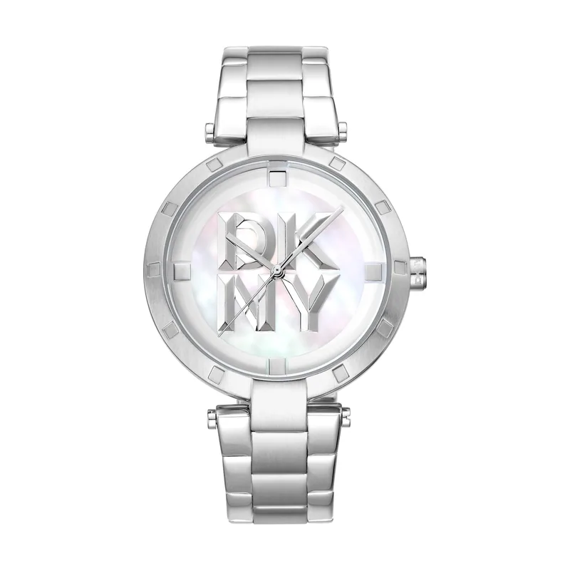 DK1L041M0045 correa Gris plata Dial Blanco antiguo Mujer