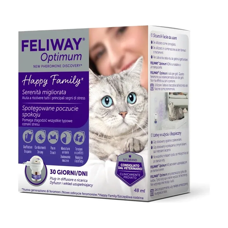 FELIWAY Optimum Starter Kit Difusor de Feromonas Calmantes para Gatos 30 Días