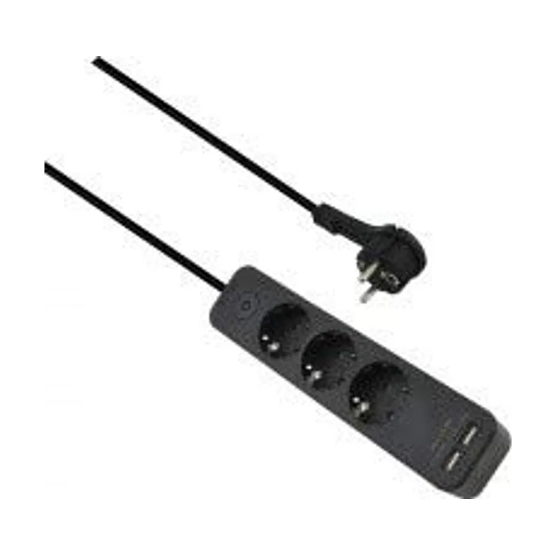 ADVANCED Regleta con 3 enchufes y cargador USB 1,5 m