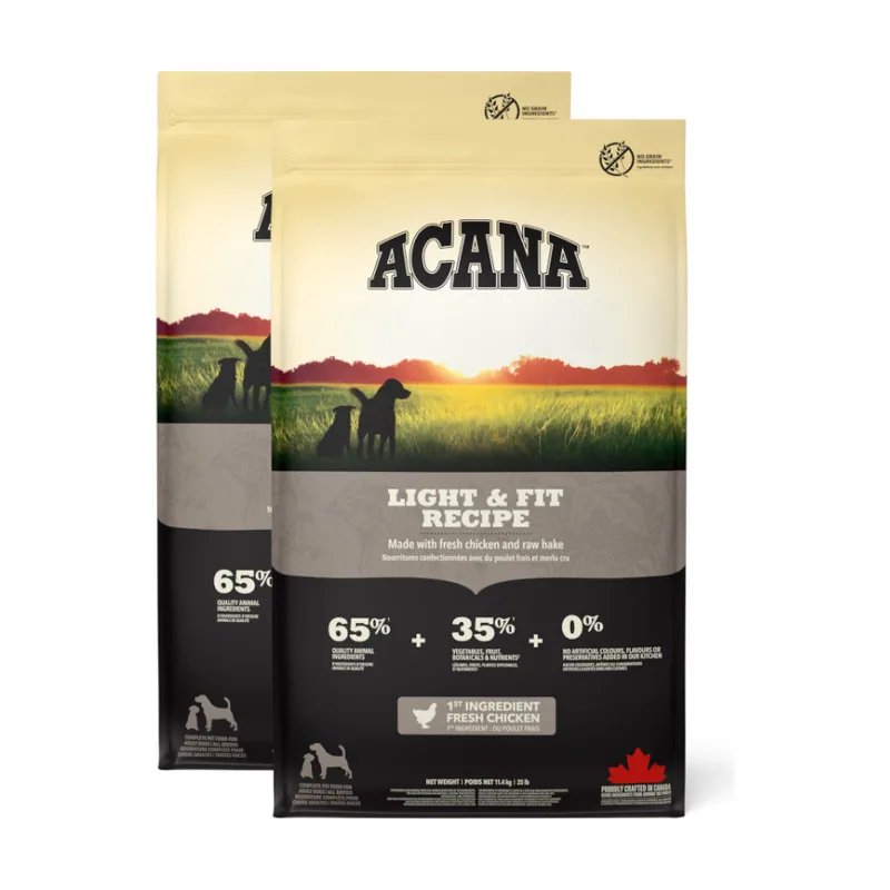 Acana 2 x 11.4 kg Adult Light y Fit pienso
