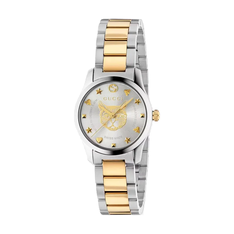 Gucci de Mujer G-Timeless 27 mm de Acero Inoxidable de Oro felino YA126596
