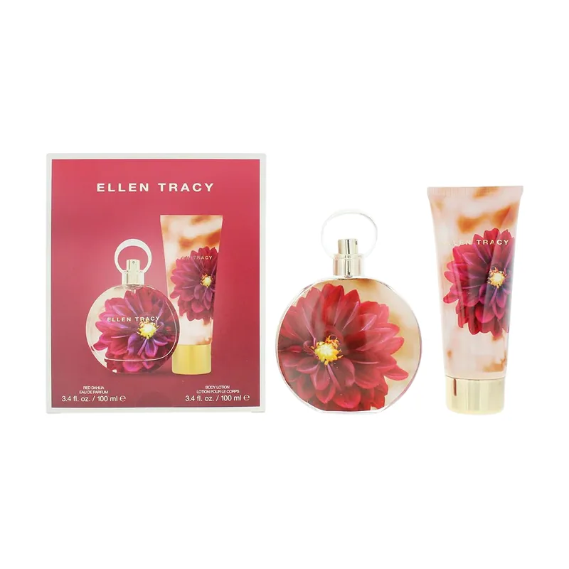 Ellen Tracy dream florals red dahlia gift set edp + body lotion