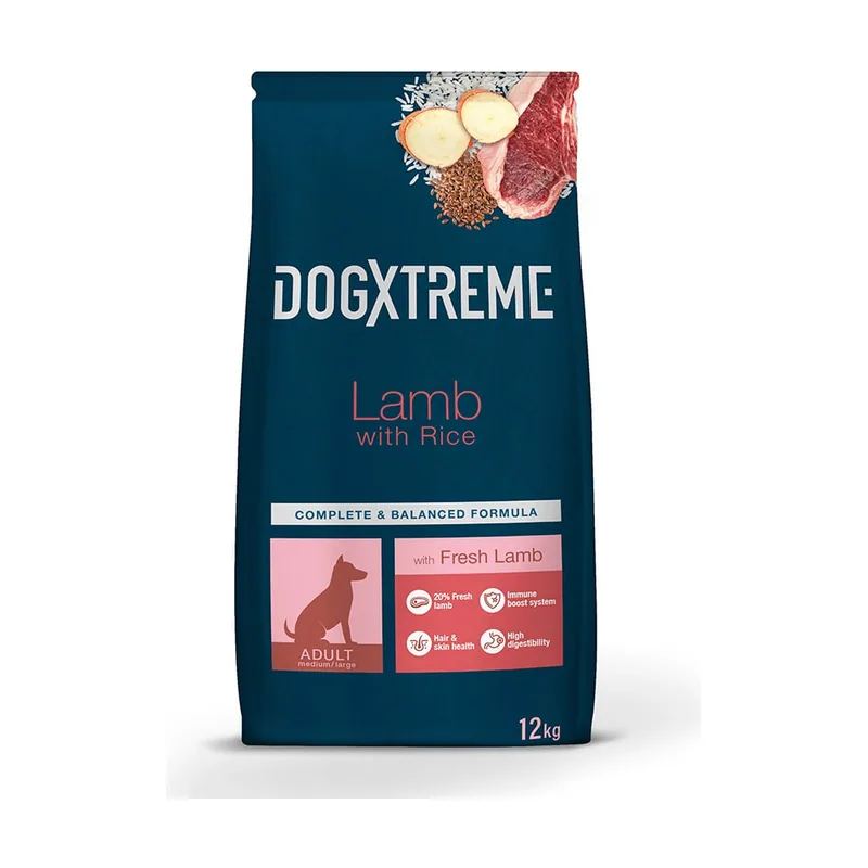 Dogxtreme 12 kg Adult Cordero y Arroz pienso
