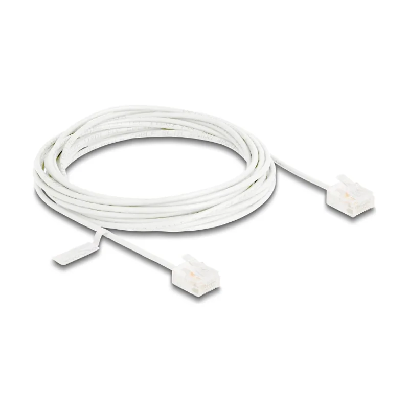 Delock Cable de red RJ45 Cat.6 UTP Ultra Slim 5 m blanco con enchufes cortos