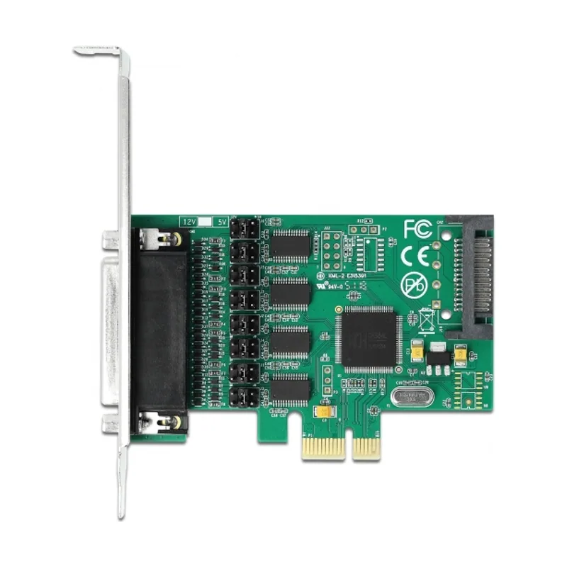 Tarjeta PCI Express x1 a 4 x Serie RS-232 con fuente de alimentación