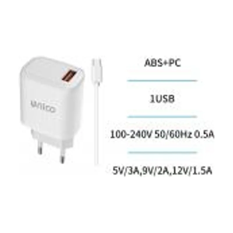 Cargador usb + cable tipo c blanco hc44