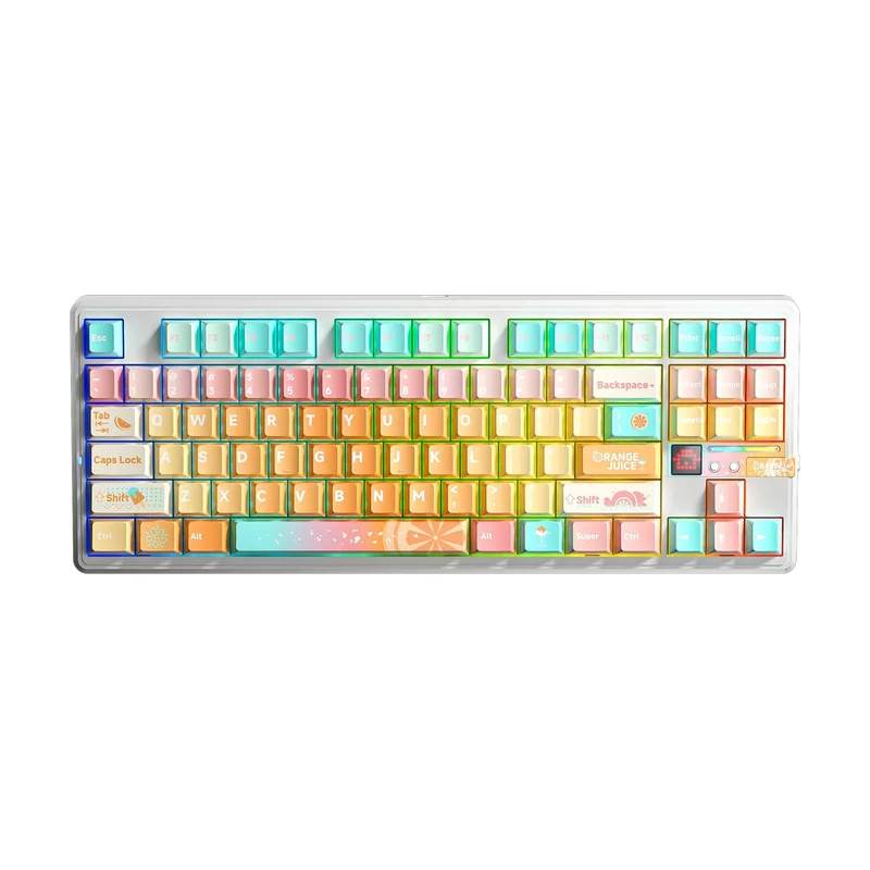 F87 PRO V2 Mecánico RGB TKL Meteor Ice Cream Switch Wireless Makrole Hot Swap Keyboard