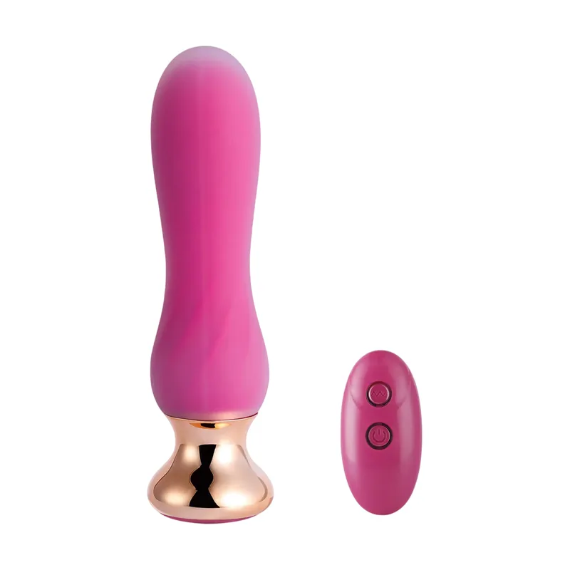 Honey Play Box pink holic, vibrating anal plugs, 10 vibrating modes, remote control, curved, usb rechargeable, abs+medical silicone, 12.90 × 3.00 × 3,00 cm, pink