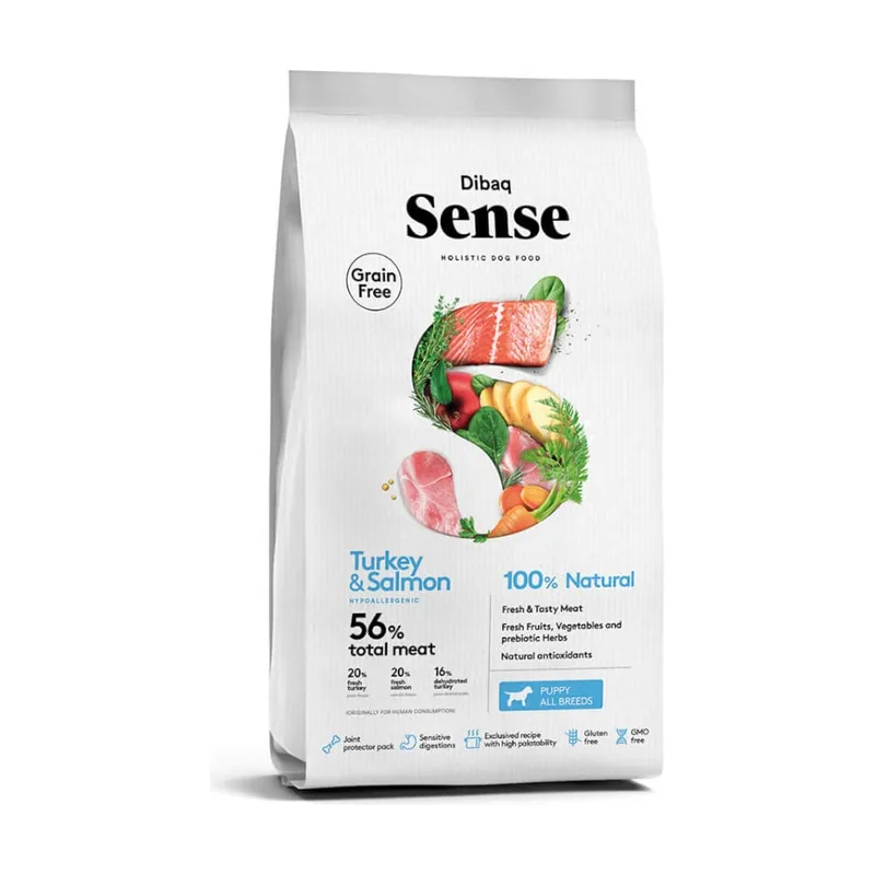 Dibaq 12 kg Sense Grain Free Salmón y Pavo pienso para cachorros