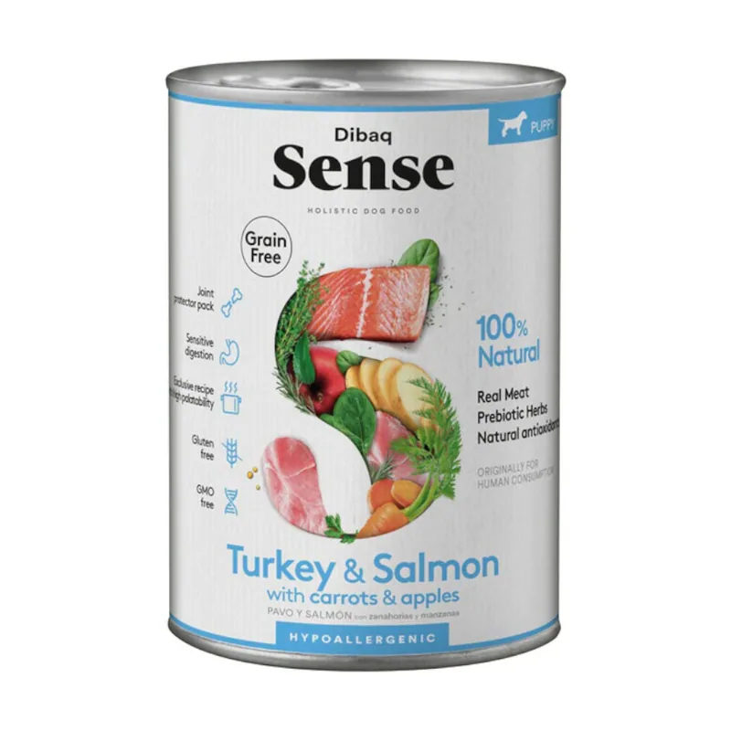 Dibaq 380 g Sense Puppy Grain Free Pavo y Salmón lata