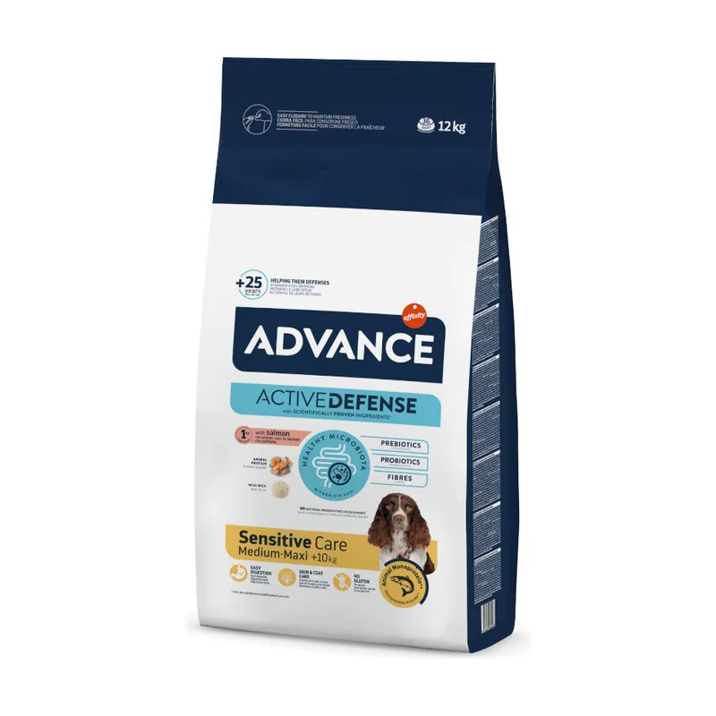 Advance 12 kg Active Defense Medium Maxi Sensitive Salmón y Arroz pienso