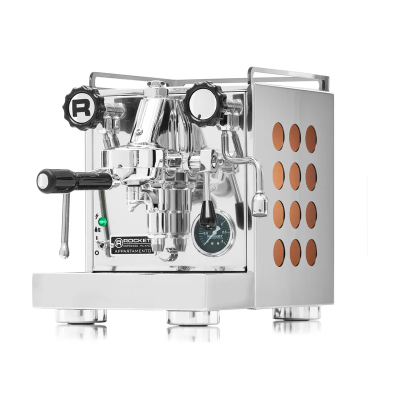 Rocket appartamento kompakte siebtrger espressomaschine chrom kupfer