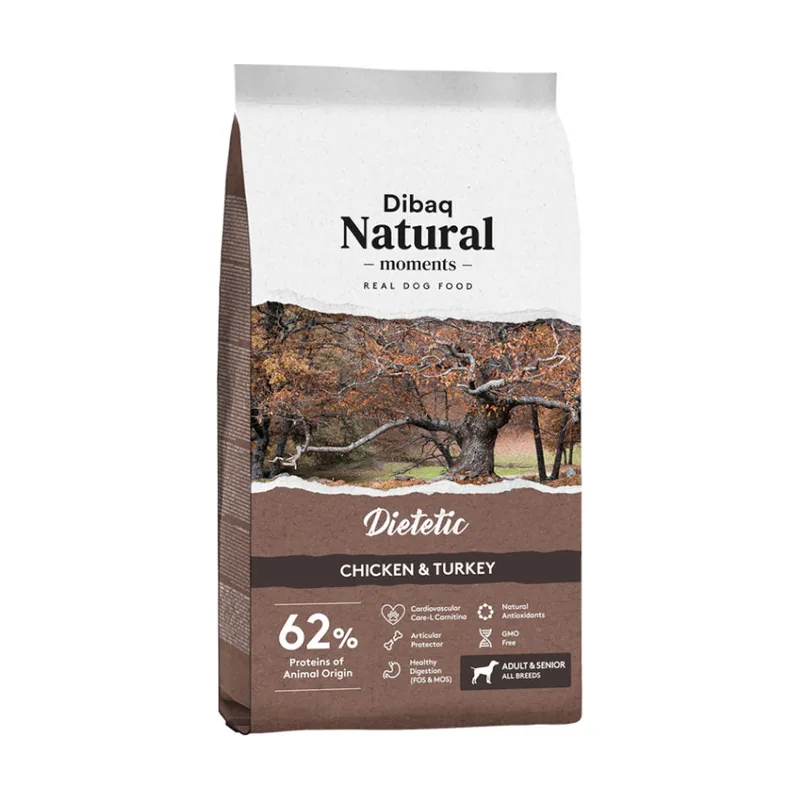Dibaq 15 kg Natural Moments Dietetic Adult Pollo & Pavo pienso