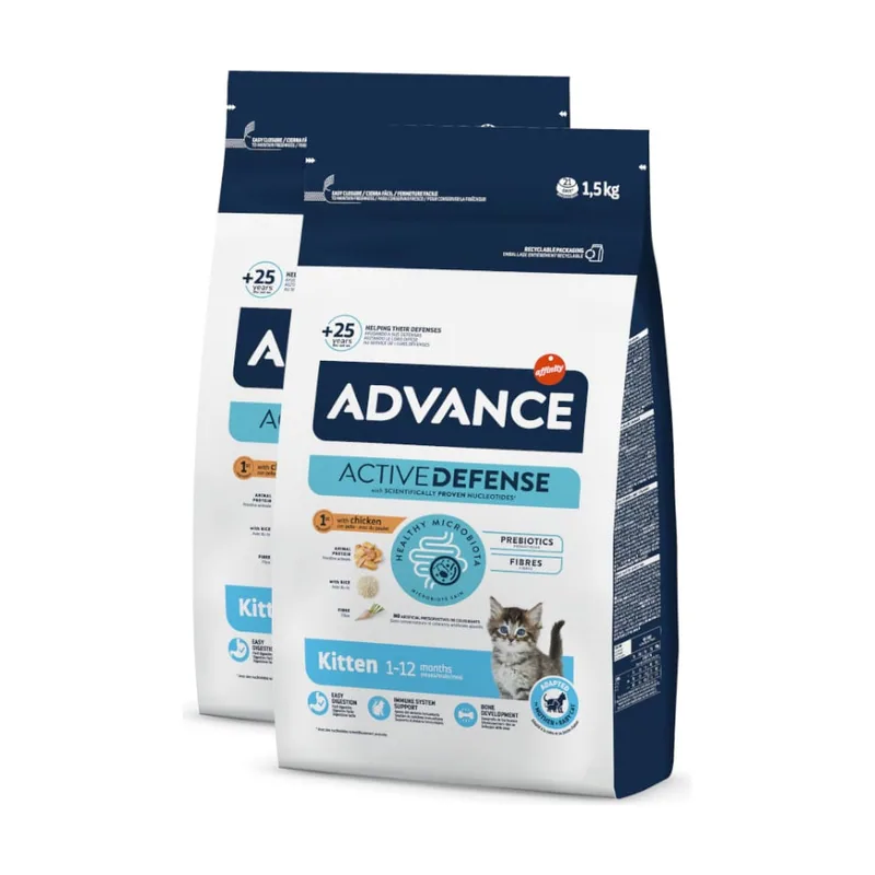Advance 2 x 1.5 kg Pollo y Arroz pienso para gatitos ¡Pack ahorro!