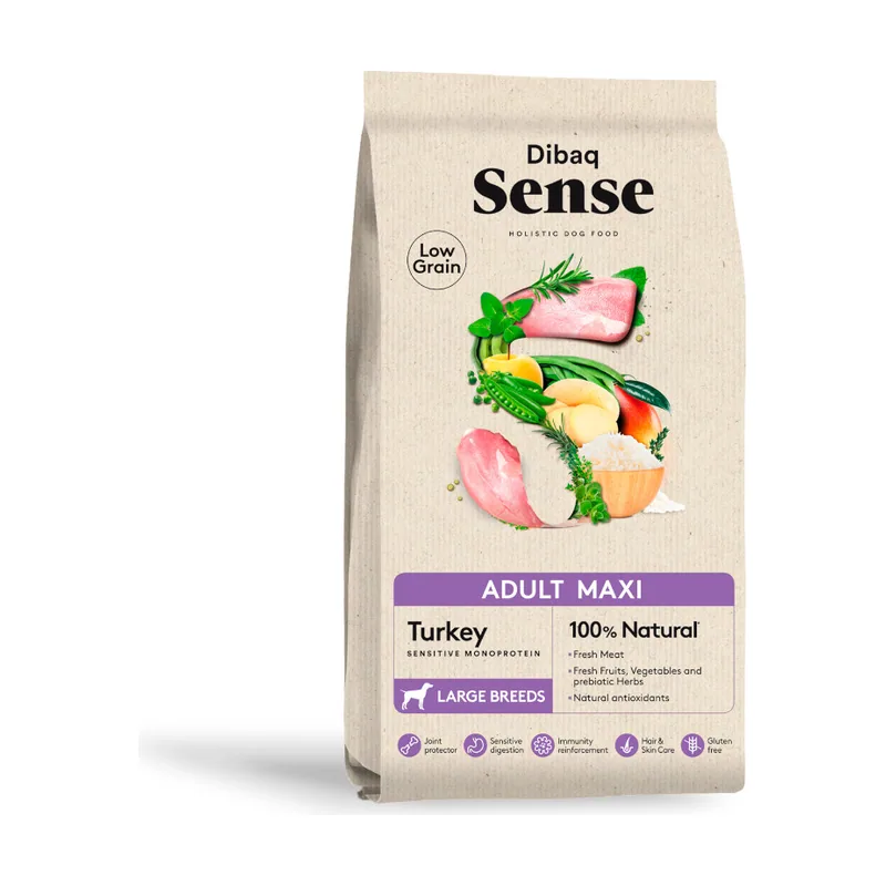 Dibaq 12 Sense Low Grain Adult Maxi Pavo Pienso
