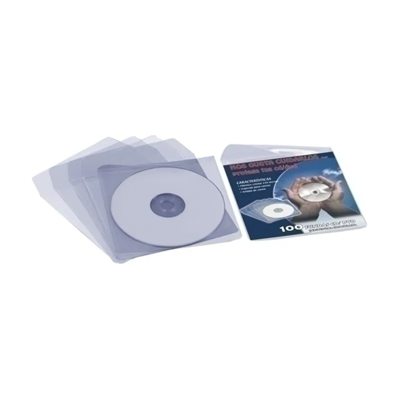Iberplas Funda cd/dvd pvc 130x130 solapa 100µ paquete de 100