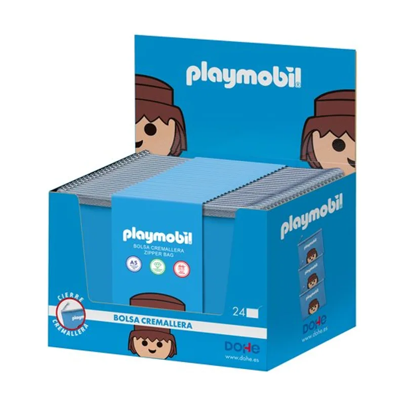 Dosier sobre cremallera playmobil a5 eva expositor de 24