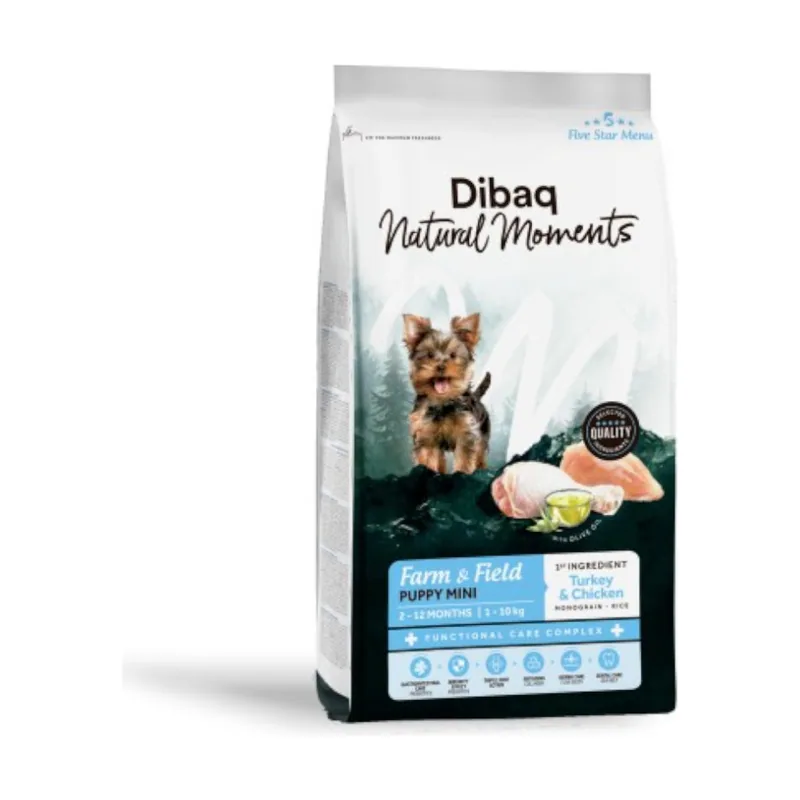 Dibaq 2 kg Natural Moments Pienso Mini Pavo y Pollo para cachorro