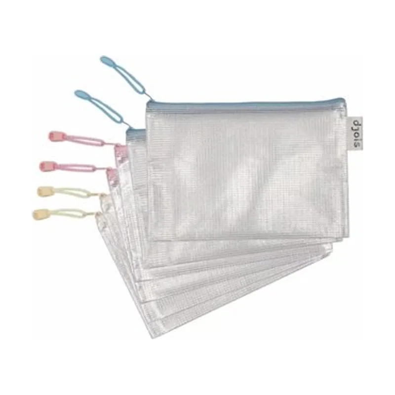 Djois Dosier sobre cremallera pvc a5 pasteles surtido 3 col. paquete de 6