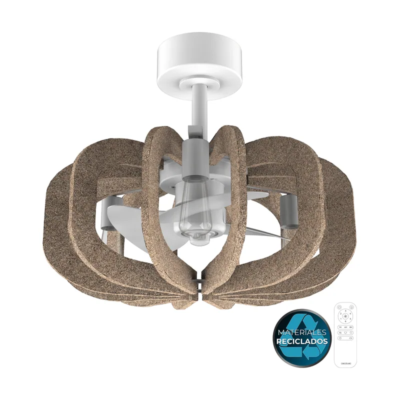 Ventilador de Techo con Luz con 3 Aspas Retráctiles EnergySilence Aero 100 EcoGreen.