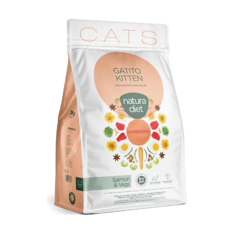 Natura Diet 3 kg Nature Diet Kitten Salmón y Vegetales pienso