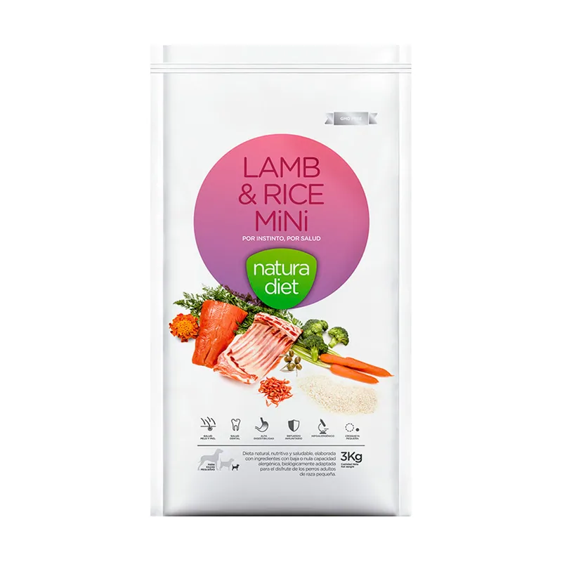 Natura Diet 3 kg Adult Mini Daily Food Cordero y Arroz pienso